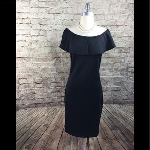 Alison Andrews  Black ruffle dress sz M NWT